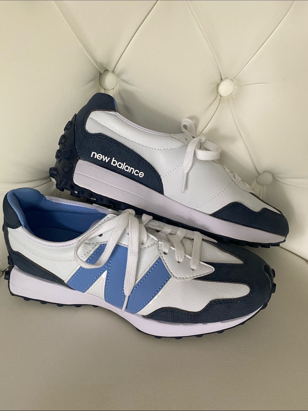 😍New Balance 327 Golf Shoes 9 Blue White - Never worn!